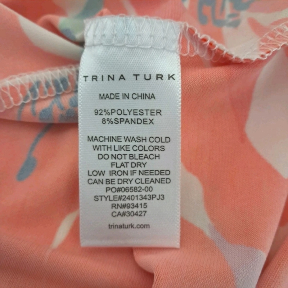 Trina Turk Juju Botanical Medley Halter Dress Tropical Floral Large - Picture 11 of 11